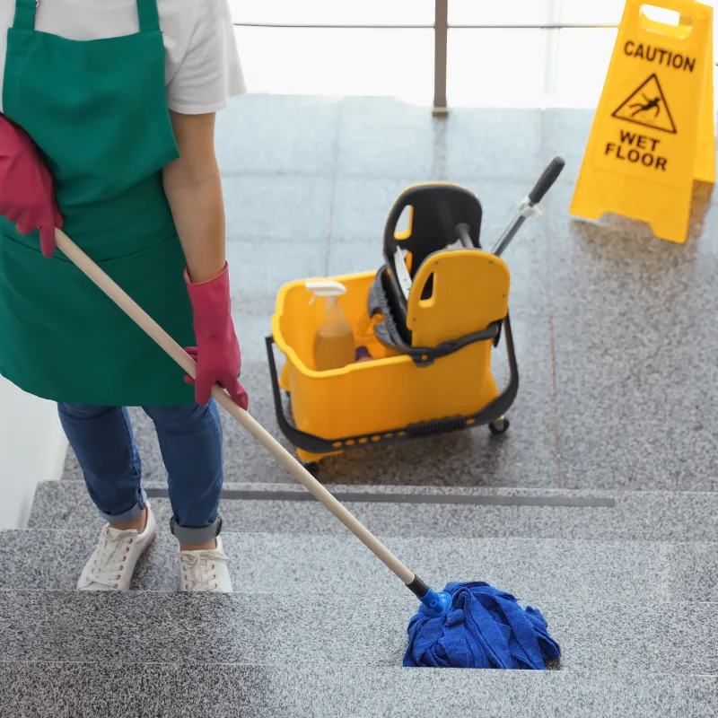 commercial cleaning close up shot